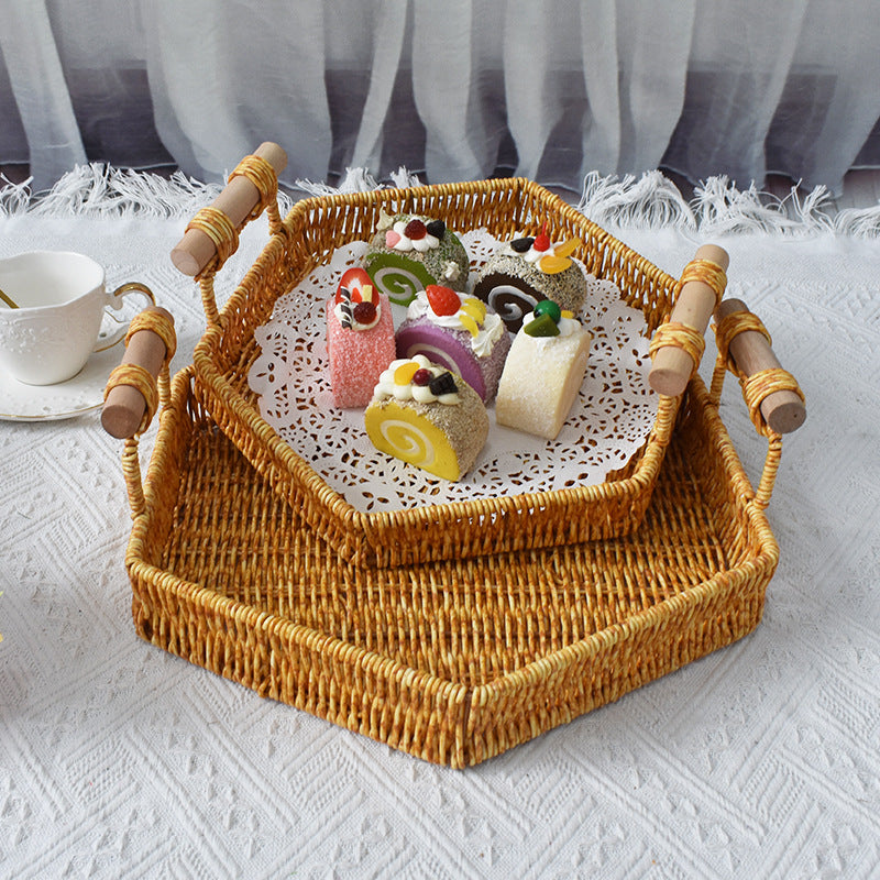 Rustic Handwoven Storage Tray Bowlift