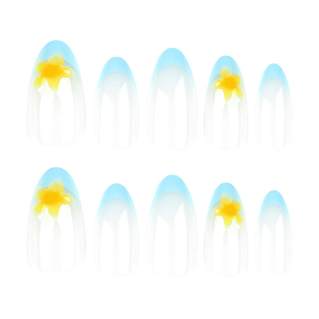 Artfully designed nail extensions with floral accent Bowlift