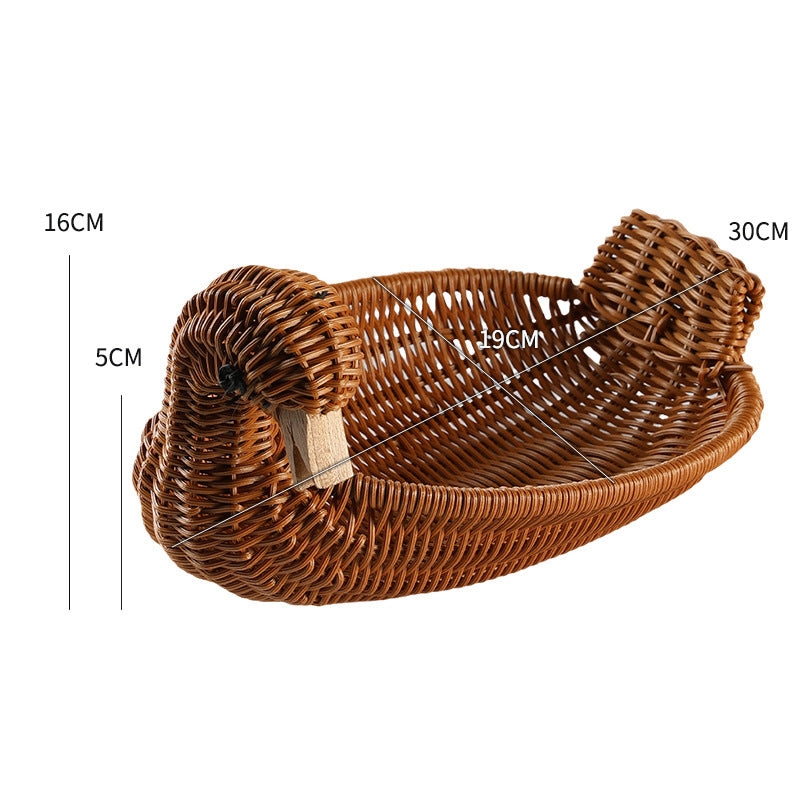 Decorative Woven Duck-Shaped Storage Basket Bowlift