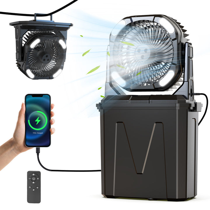 Portable Atomizing Fan with LED Lights Bowlift