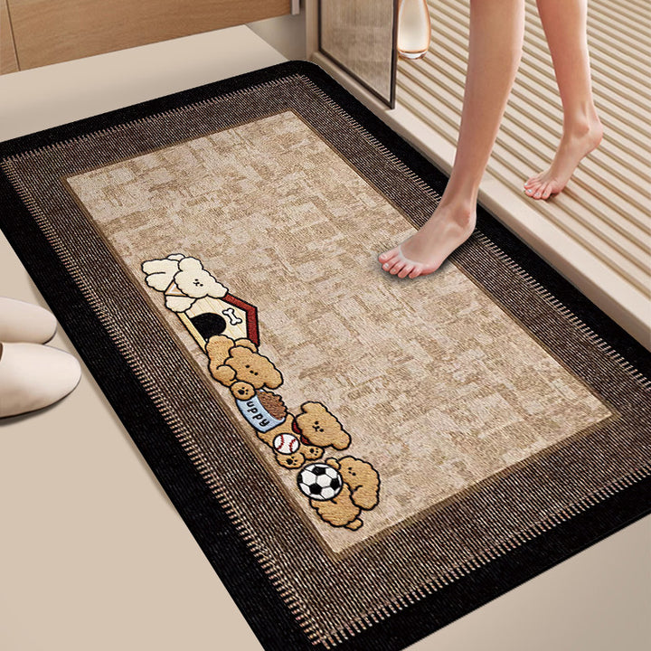 Plush Dog-Themed Bath Mat Bowlift