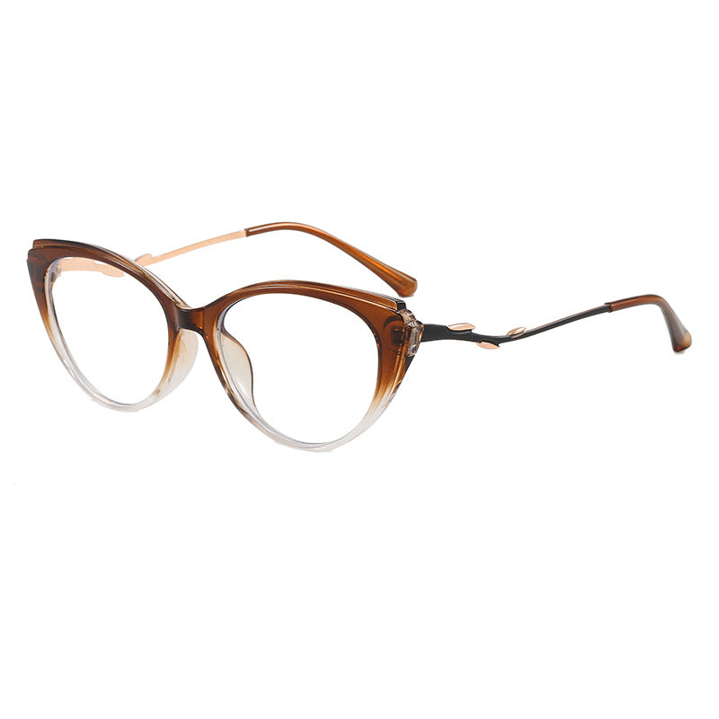 Fashionable Cat-Eye Glasses with Filigree Design Bowlift