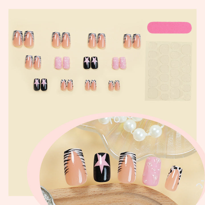 Decorative Press-On Nail Art Set with Trendy Patterns Bowlift