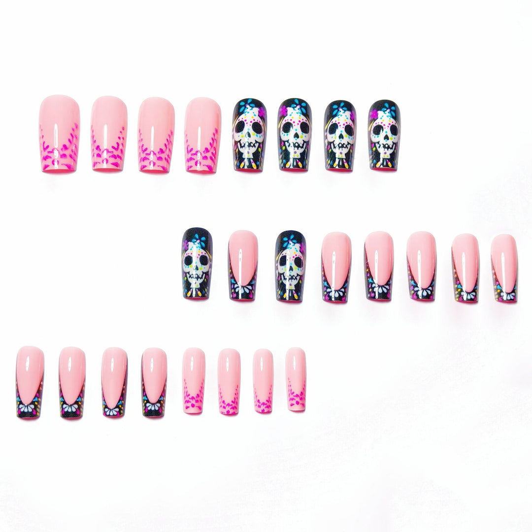 Artistic Skull Design Nail Art Bowlift