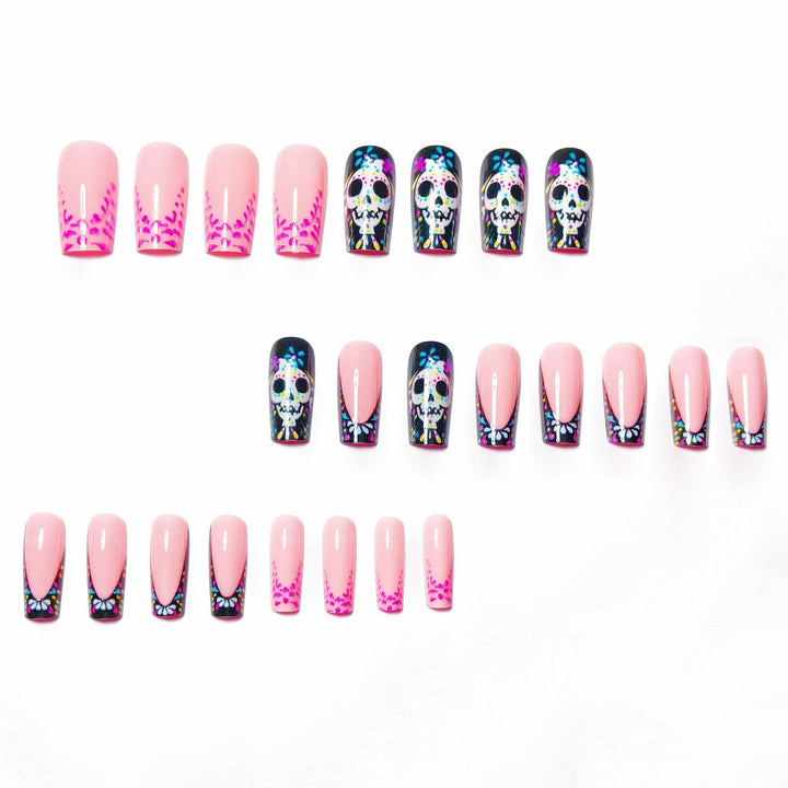 Artistic Skull Design Nail Art Bowlift