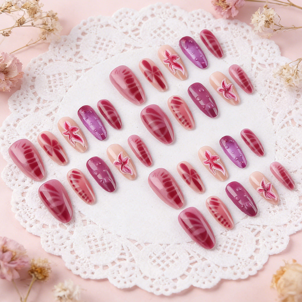 Artistic Floral Press-On Nails Bowlift 1787542981