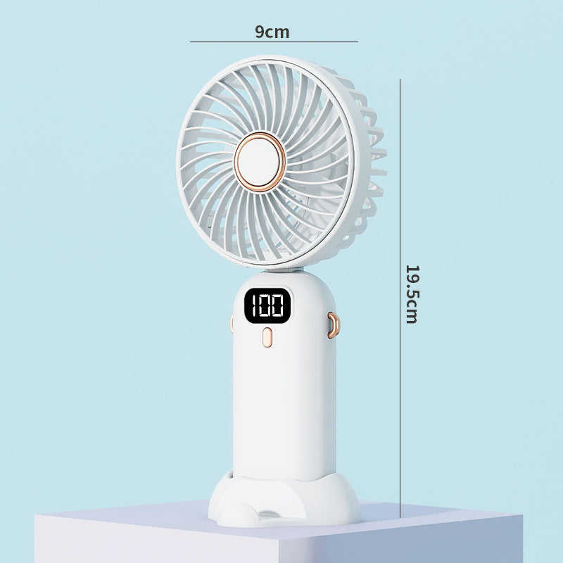 Unisex portable hand cooling fan with Peltier cooling module, stepless speed control and LED digital display Bowlift