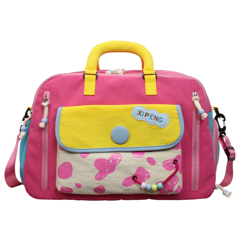 Colorful Graphic Print Travel Satchel