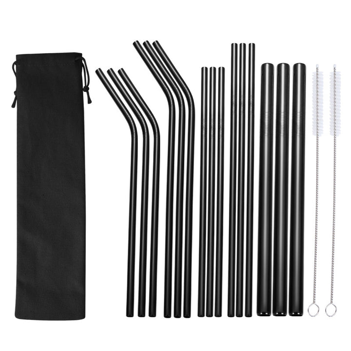 Stainless Steel Straw Set with Cleaning Brushes Bowlift