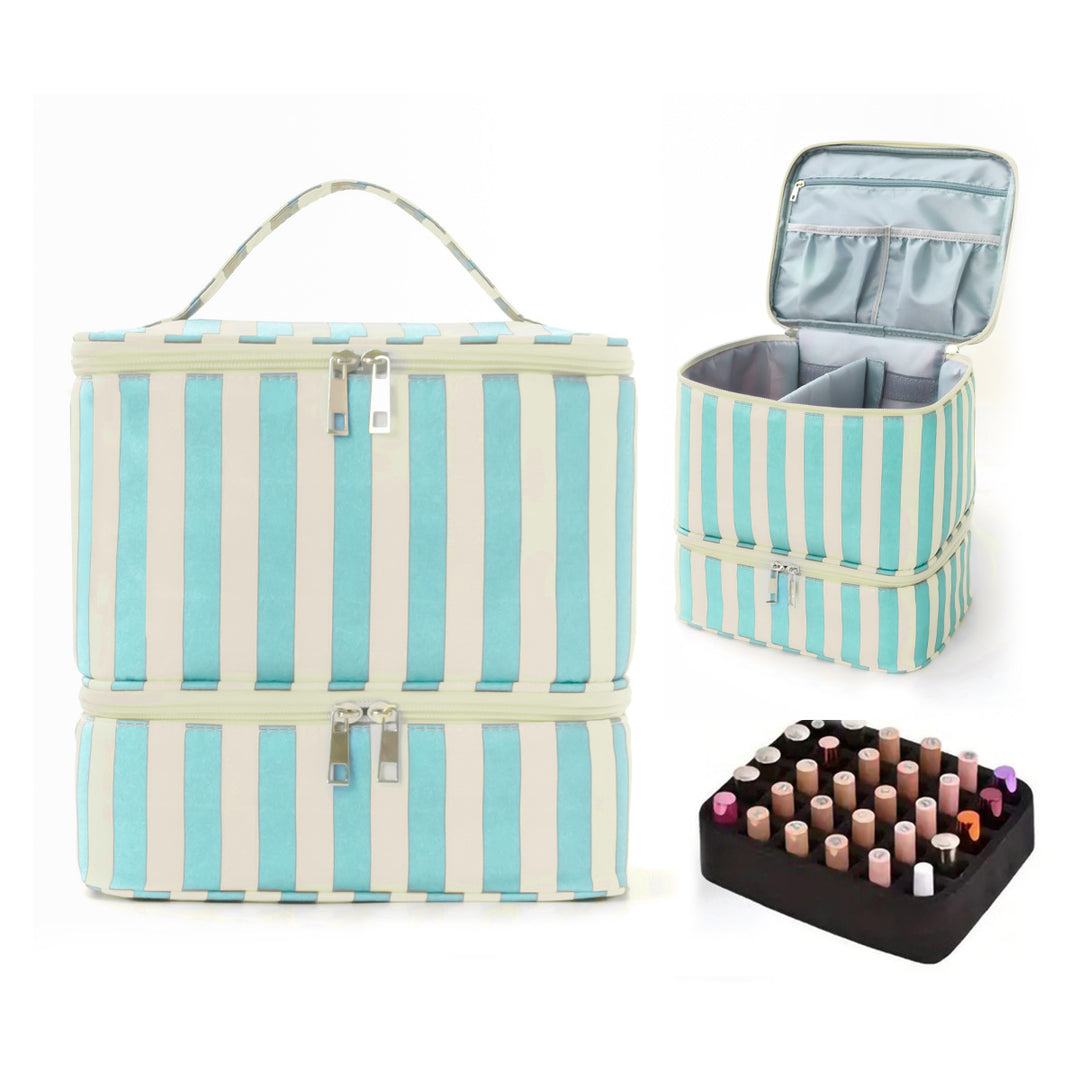 Cosmetic organizer with multiple compartments and removable interior Bowlift