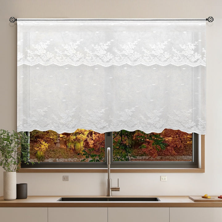 Elegant Embroidered Sheer Window Curtain