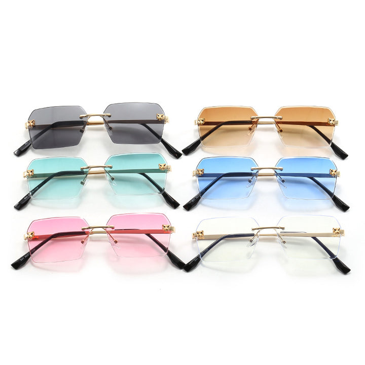 Women's fashionable square sunglasses with elegant metal frame Bowlift