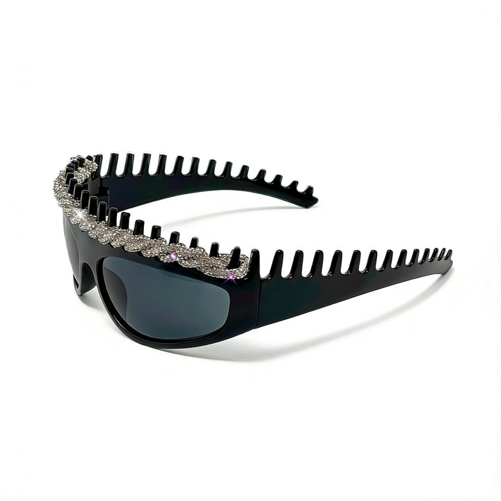 Ladies sporty sunglasses with intricate design and sparkling accents Bowlift