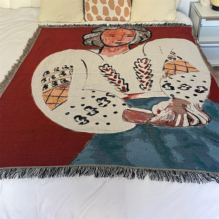 Whimsical Frog Patterned Throw Blanket