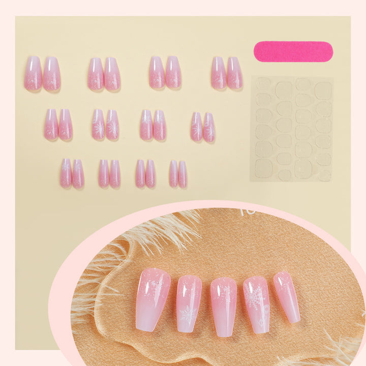 Decorative Press-On Nail Art Set with Unique Floral Patterns Bowlift