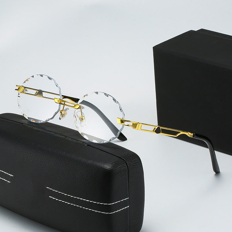 Ladies round sunglasses with unique wave design and high-quality metal frame Bowlift