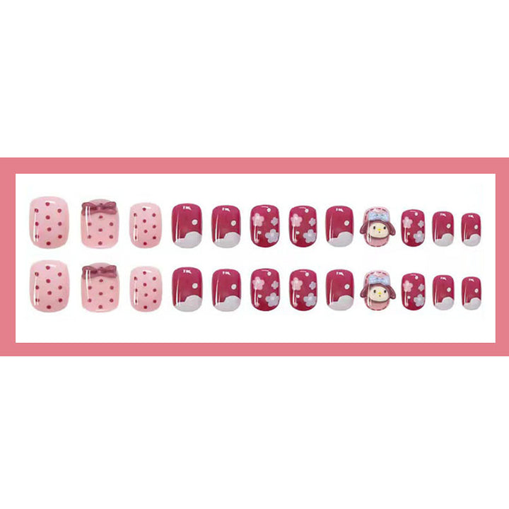 Playful artificial nails with 3D motif Bowlift
