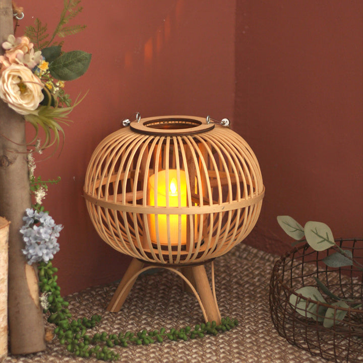 Stylish hanging lamp made of natural material Bowlift