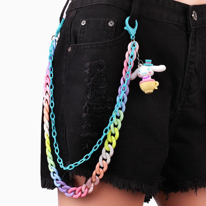 Keychain made of colorful plastic chains with Bowlift pendant