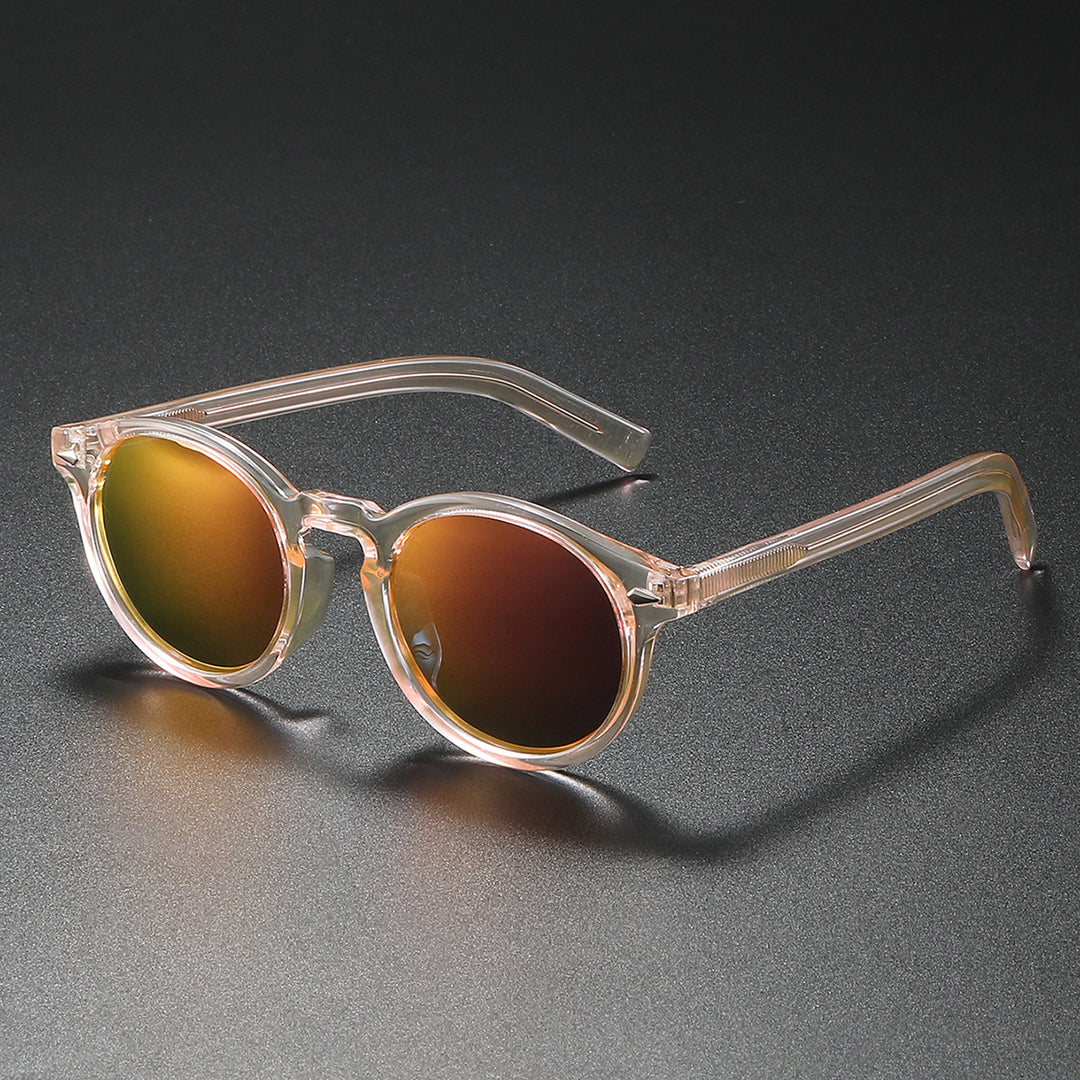Ladies Round Sunglasses with Transparent Frame and Reflective Lenses Bowlift