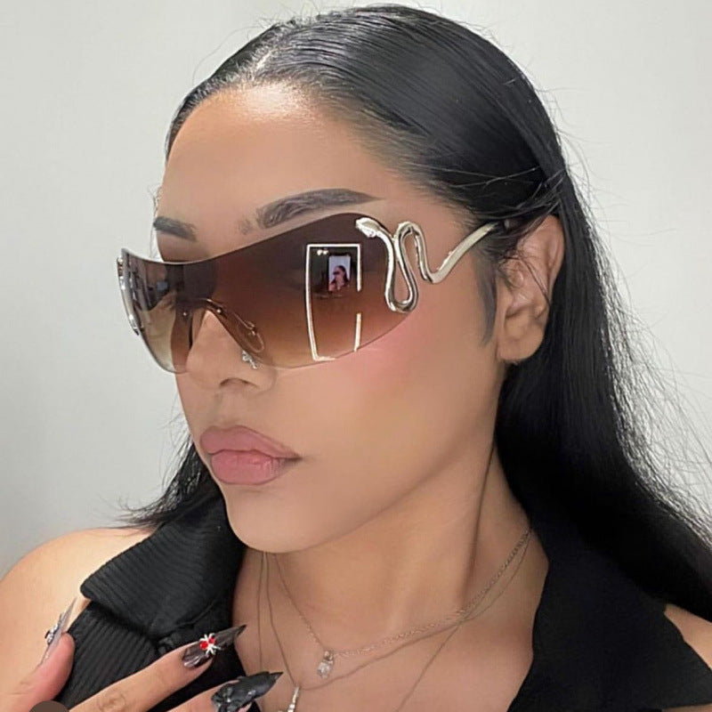 Ladies futuristic sunglasses with elegant swan design Bowlift