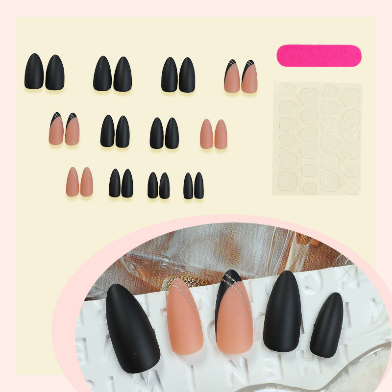 Elegant Press-On Nail Set with Matte and Glossy Finish Bowlift