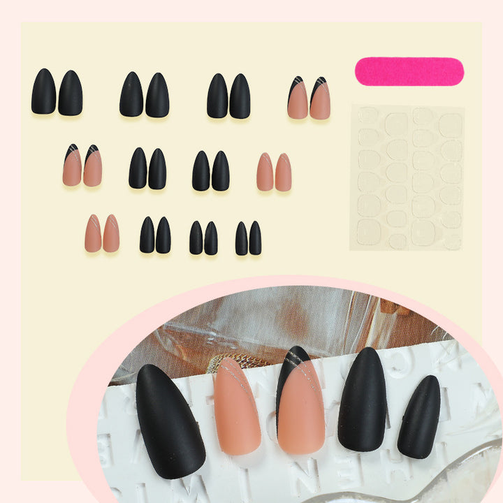Elegant Press-On Nail Set with Matte and Glossy Finish Bowlift