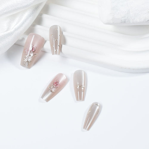 Artistic Press-On Nail Extensions Bowlift