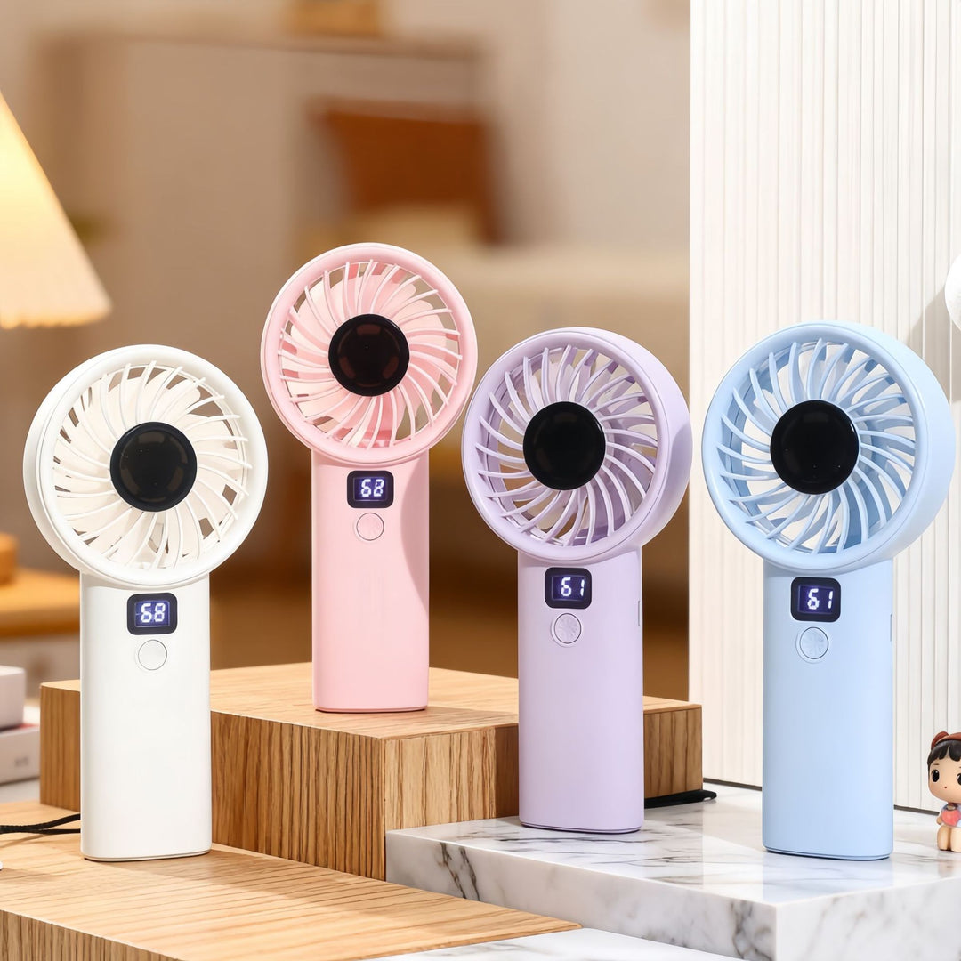 Women’s portable mini fan with digital display and ergonomic design Bowlift