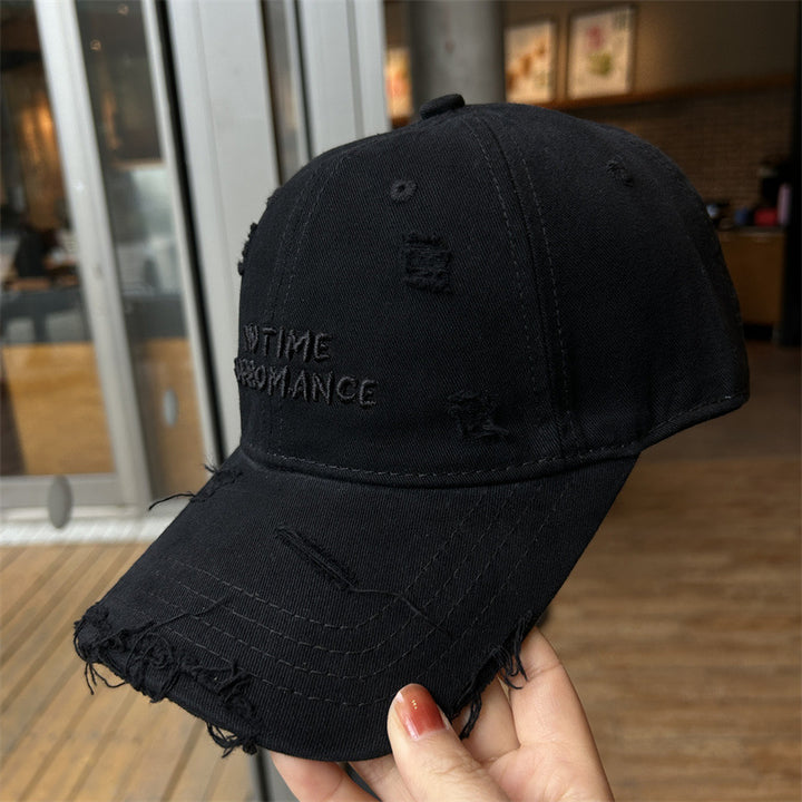 Women's Distressed Cotton Baseball Cap Bowlift