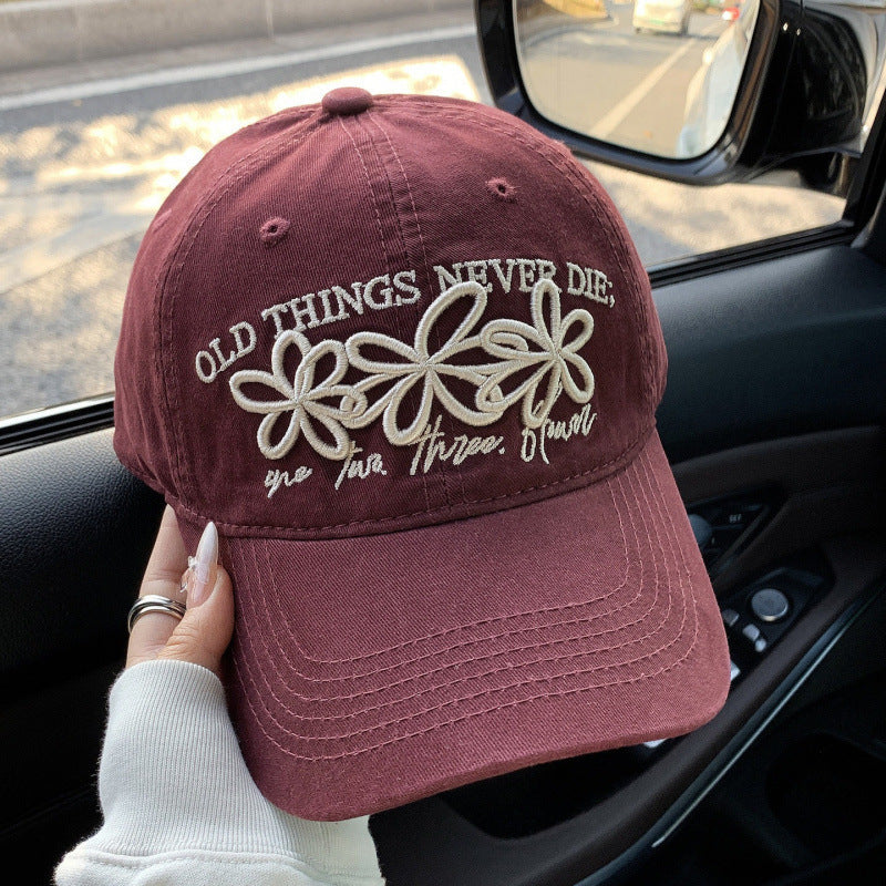 Women's Embroidered Denim Cap Bowlift