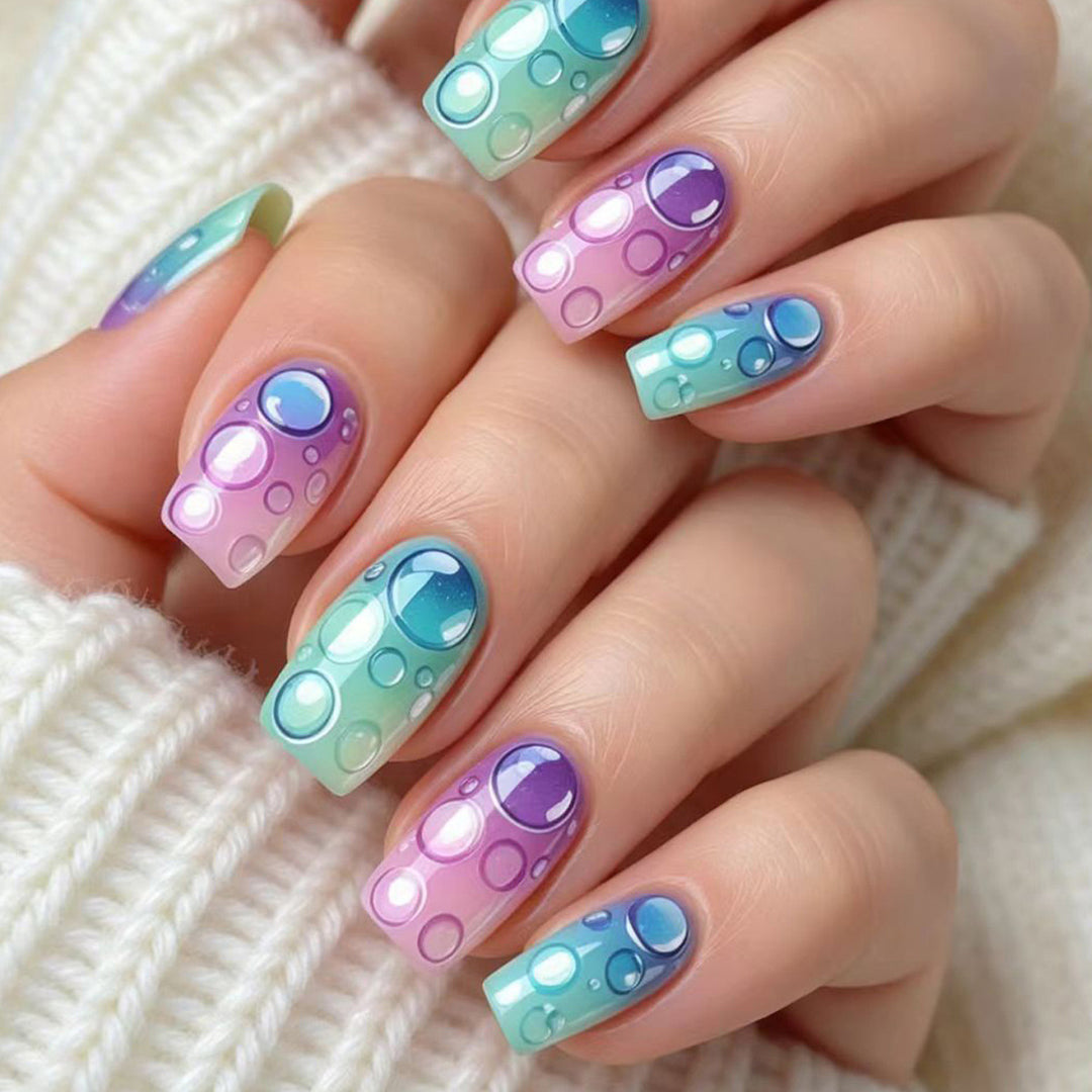 Artistic Bubble-Effect Nail Art Bowlift