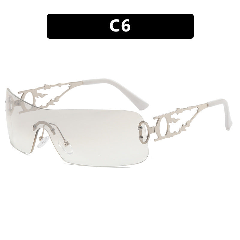 Women's futuristic Shield sunglasses with unique Bowlift frame