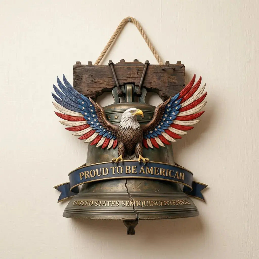 Unisex decorative anniversary bell with Statue of Liberty and bell relief Bowlift