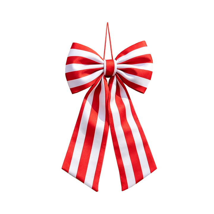 Unisex satin decorative bow pendant with long ribbon and hanging loop Bowlift