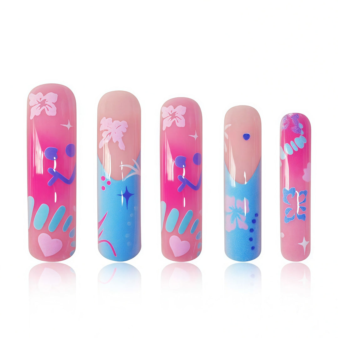 Artistic Press-On Nail Extensions Bowlift