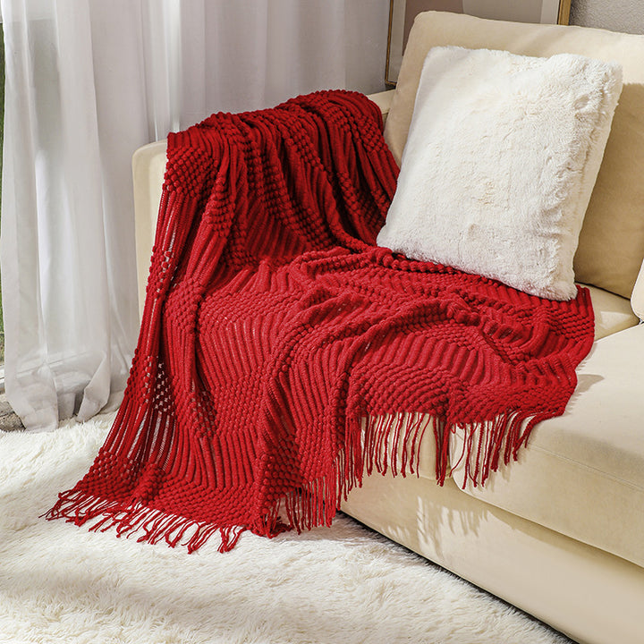Women's high-quality knitted blanket with textured design Bowlift