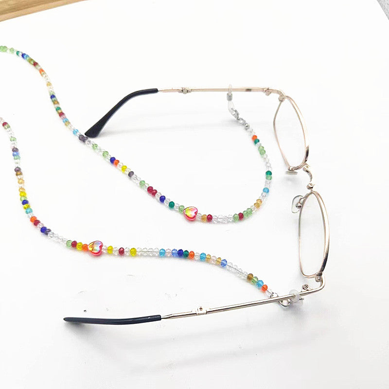 Colorful glass necklace with heart pendant Bowlift