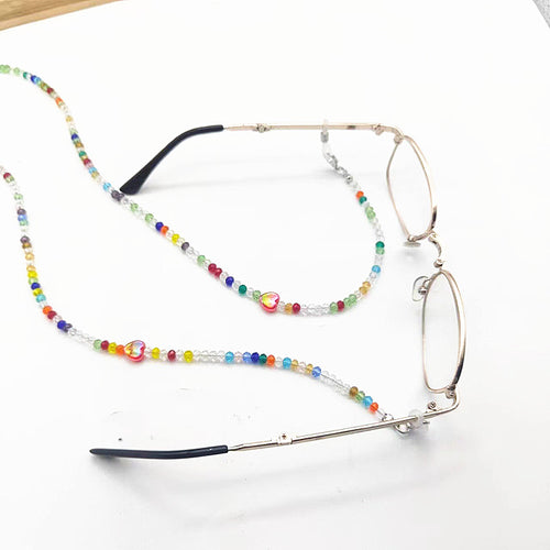 Colorful glass necklace with heart pendant Bowlift
