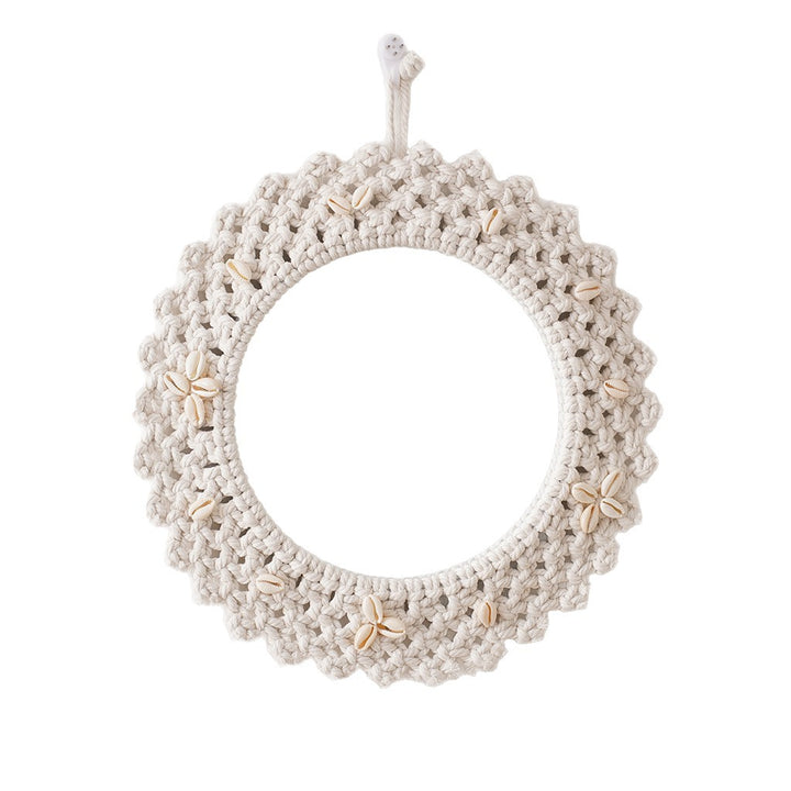 Decorative Macrame Star-Shaped Wall Mirror Bowlift