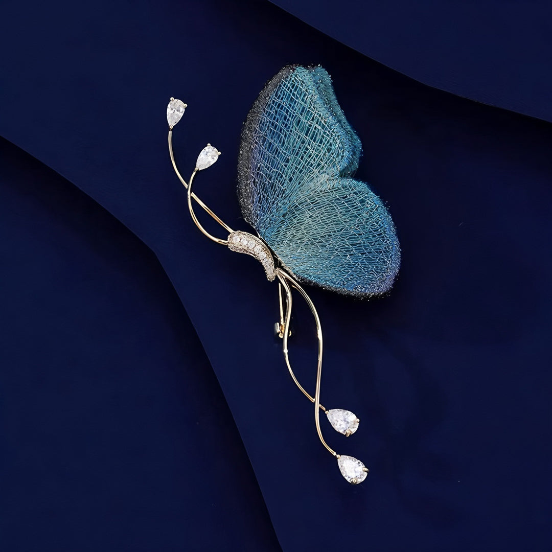 Exquisite butterfly brooch with sparkling crystals Bowlift