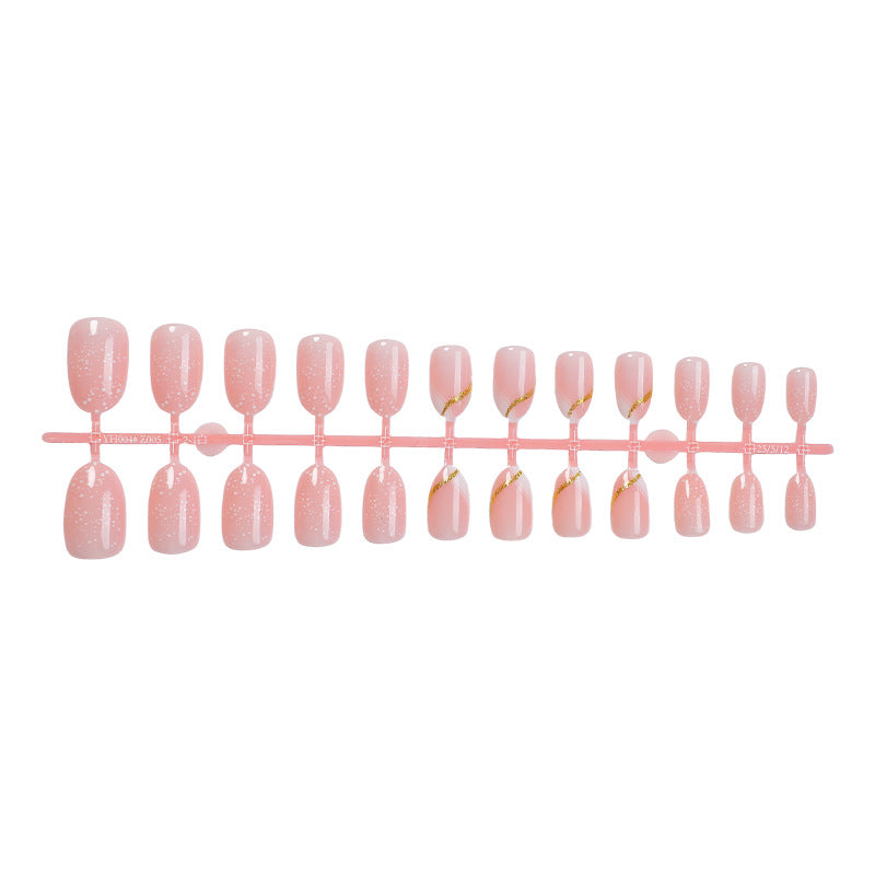Premium Decorative Press-On Nail Set with Glitter and Gold Accents Bowlift
