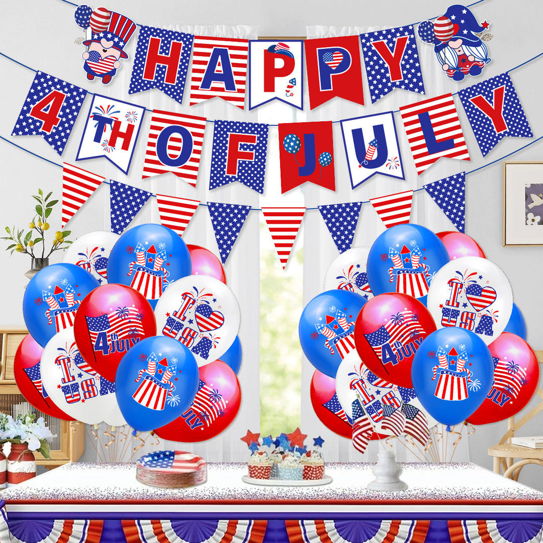 Unisex nan patriotic latex party balloon with USA flag motif and premium print Bowlift
