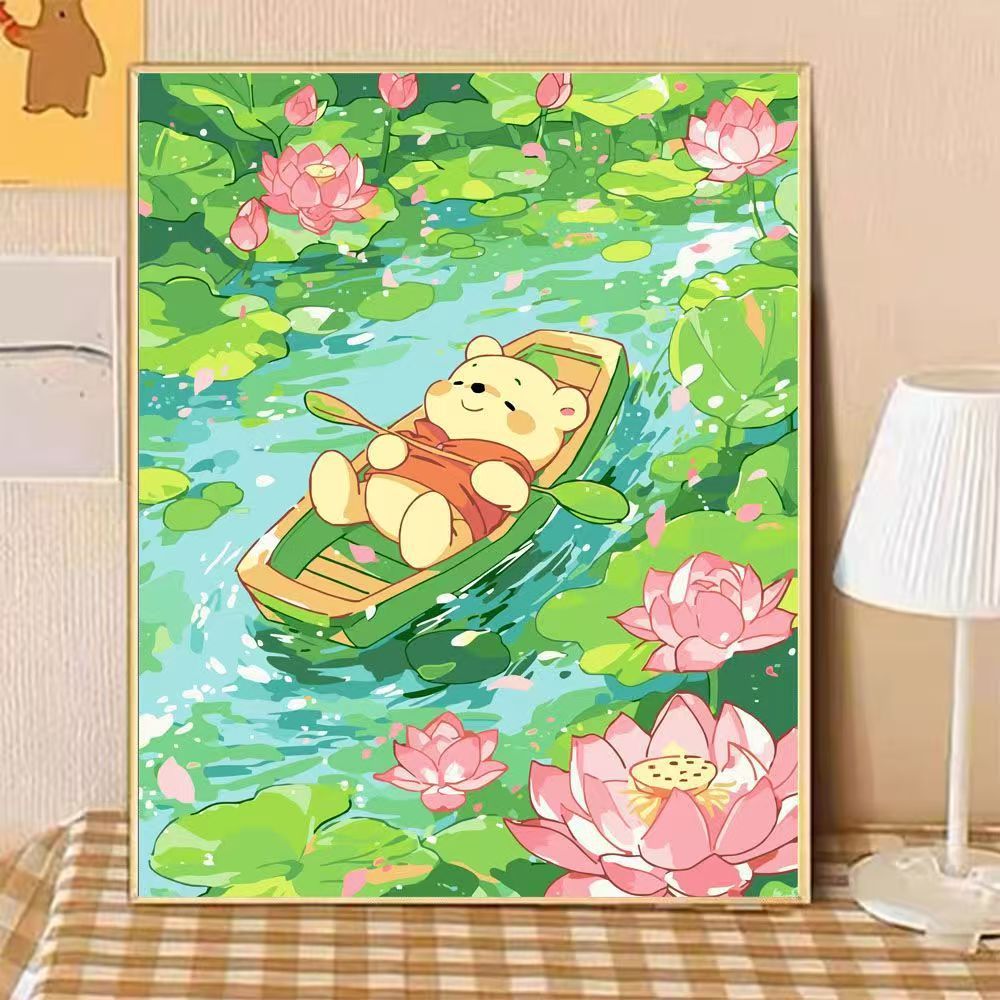 Playful Bear Illustration Canvas Art Bowlift