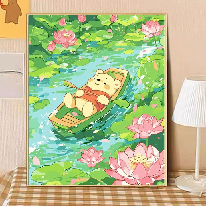 Playful Bear Illustration Canvas Art Bowlift