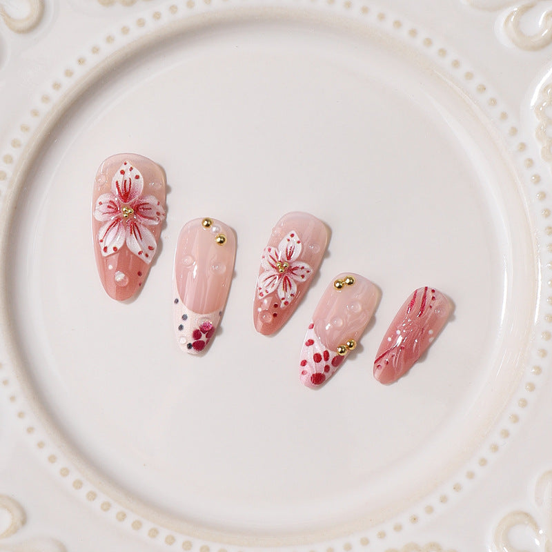 Premium Decorative Floral Press-On Nail Tips Bowlift
