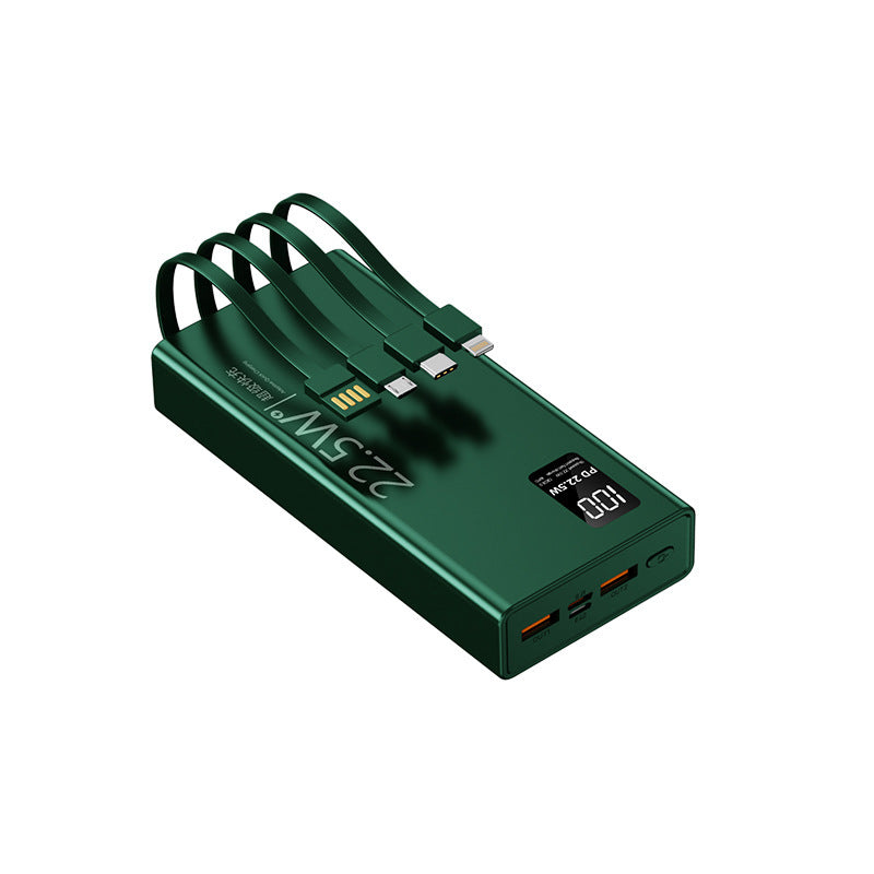 Multifunctional power bank with integrated cable system and digital power display Bowlift