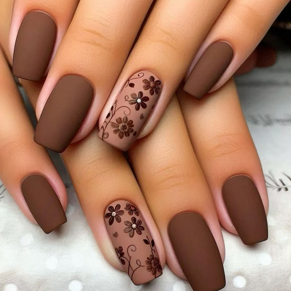 Floral Textured Press-On Nails Bowlift