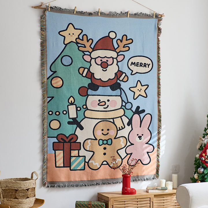Whimsical Holiday Themed Tapestry Wall Hanging