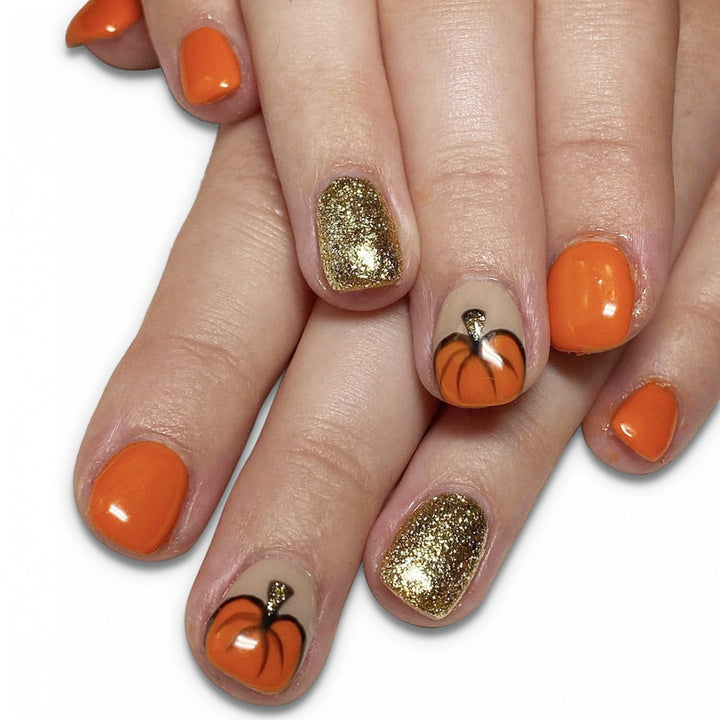 Festive Pumpkin-Themed Nail Art Set Bowlift